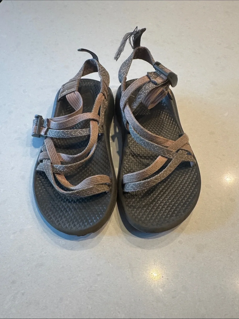 Chaco Kids Brown and Gray Strappy Outdoor Sandals